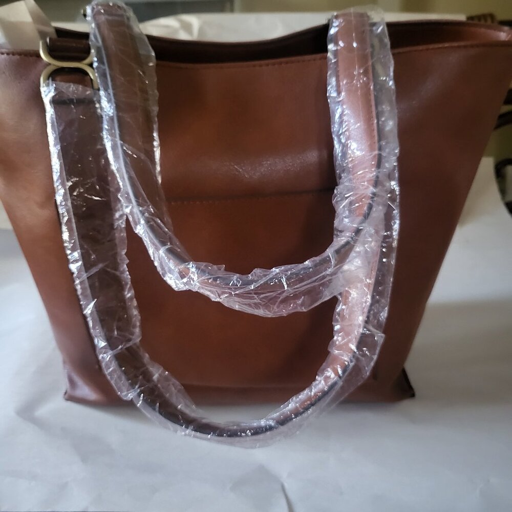 Time'n'Tru cognac tote bags NWT